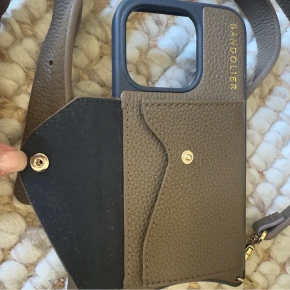 Bandolier iPhone & Pouch Set in Olive Green & Gold Accent - Picture 5 of 15